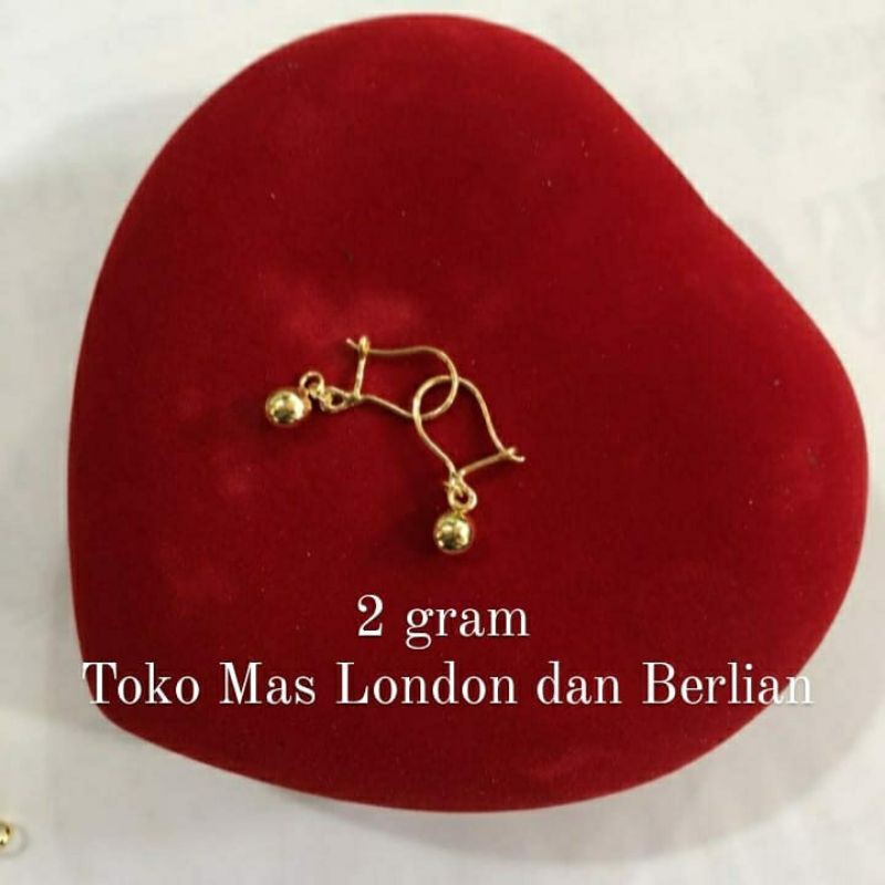 Anting Bandul Dewasa Emas asli 24K. Kadar 99,99%.