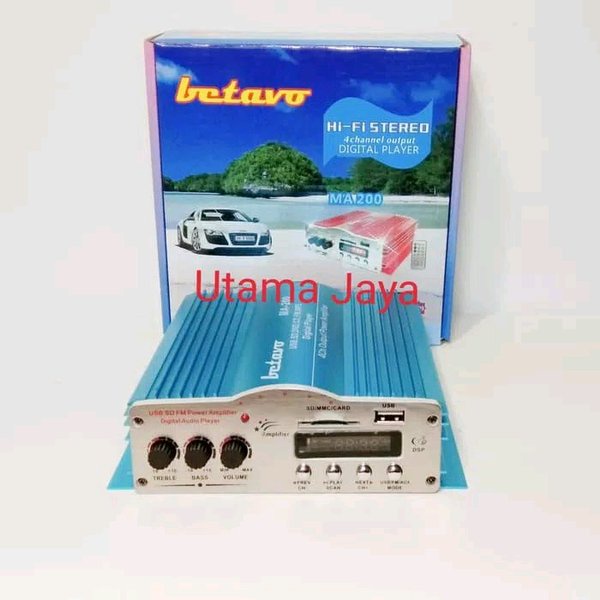 Ampli Mini Mobil Betavo MA 200B Bluetooth USB Power Amplifier