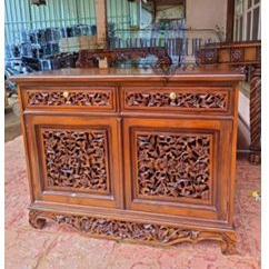 Meja Tv Bufet kecil ukir kayu jati meja pajangan ukir