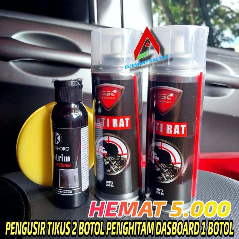 Pengusir tikus mobil ampuh / penghitam dashboard mobil / antirat tikus / Black to black