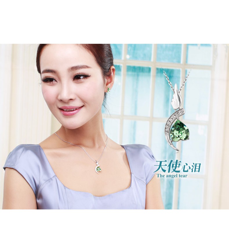 Angel Tear Kalung Wanita Kristal Swarovski Crystal Pendant Cewek Hadiah Kado Ultah