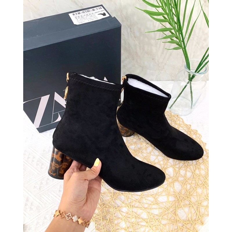 [7.7 Boombastis Sale⚡] - SEPATU BOOTS WANITA BRANDED TORTOISESHELL MID HEELS ANKLE ZS270 PREMIUM IMPORT