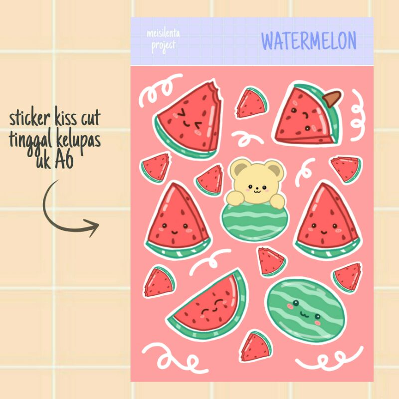 

WATERMELON - STICKER DECO KISS CUT / STIKER SEMANGKA JURNAL PLANNER SCRAPBOOK LUCU MURAH BY MEISILENTA PROJECT