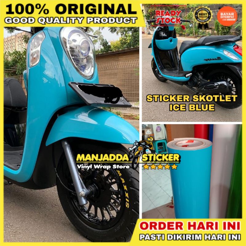 Stiker Skotlet Motor Warna Biru Kualitas Premium