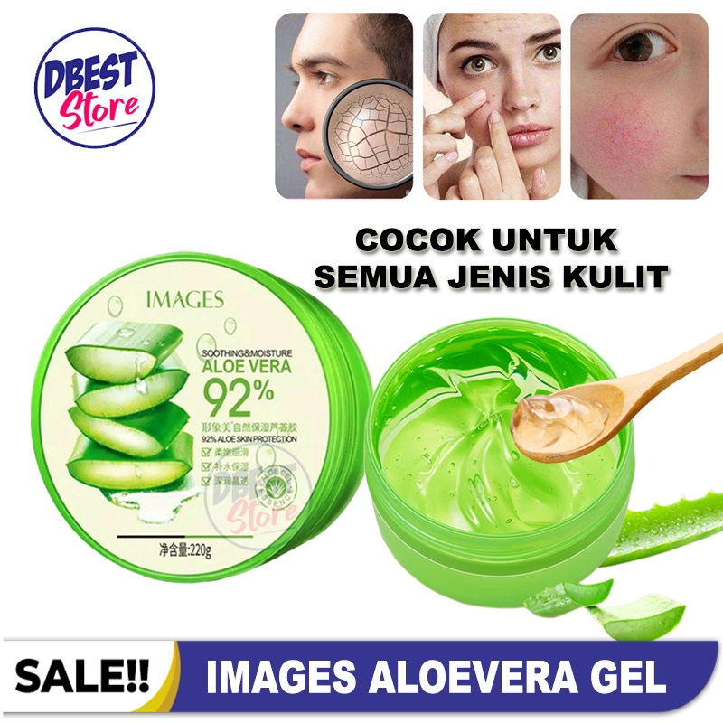 DBEST - IMAGES Aloe Ointment Gel Natural 220g ALOE VERA SOOTHING KOREA / PELEMBAB WAJAH