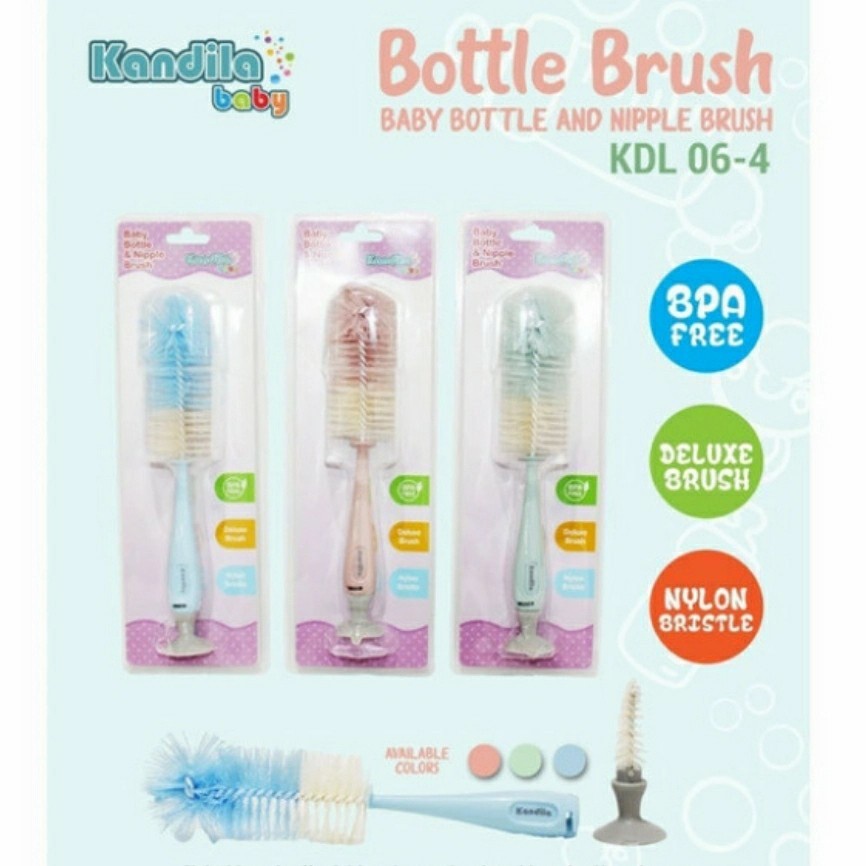 KANDILA 6in1 SIKAT BOTOL Susu + Sedotan + Dot Bayi - Bottle + Straw + Nipple Brush SET - DELUXE