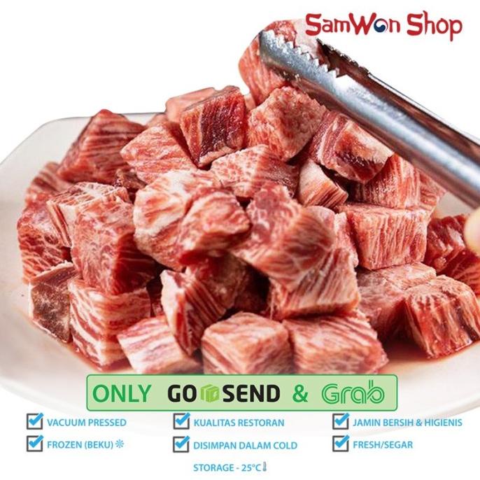 

Saikoro Wagyu Beef Meltic Cube Steak Daging Sapi Wagyu Frozen 1Kg Yahyafianshop5