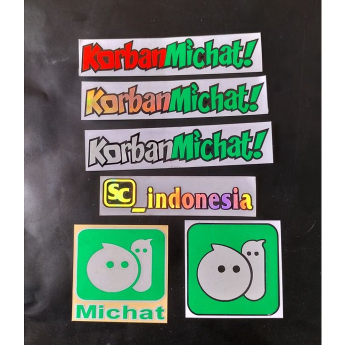 STIKER CUTTING MOTOR.HELM MICHAT KORBAN MICHAT