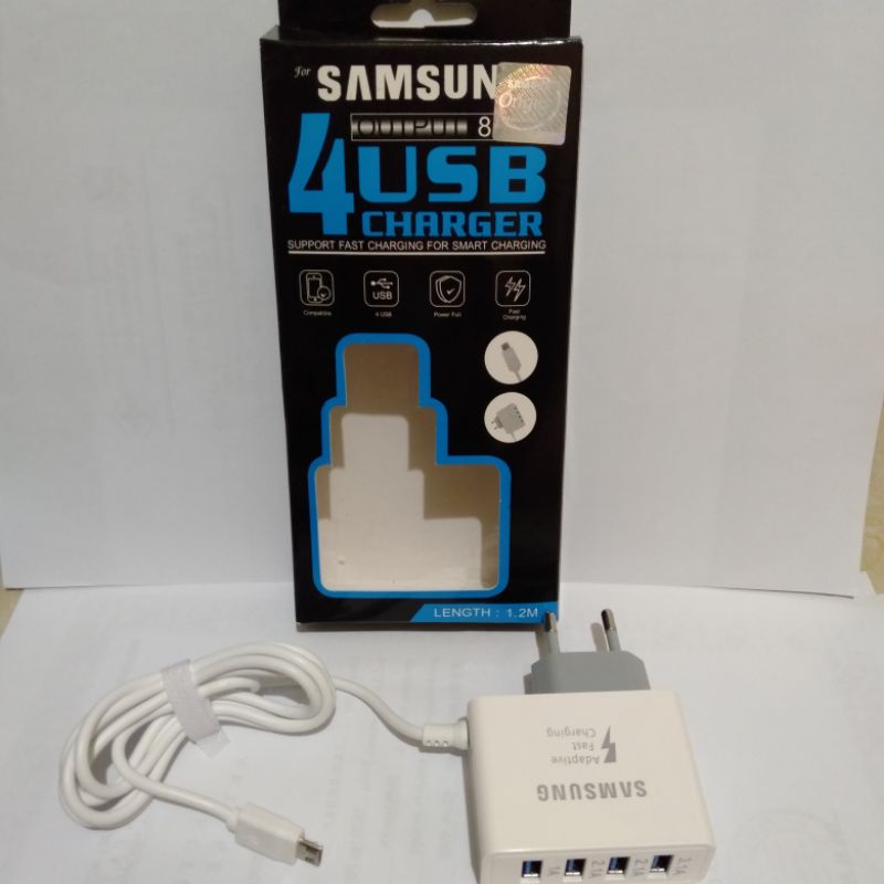 CHARGER 4 usb 8A fast chaging cas ampere besar for android