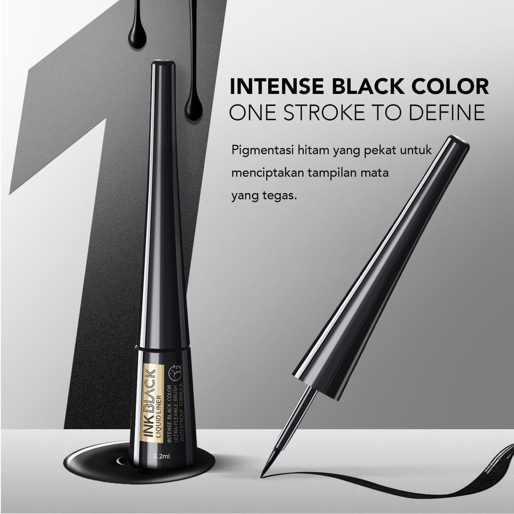 `ღ´ PHINKL `ღ´ Y.O.U Ink Black Liquid Eyeliner cair waterproof