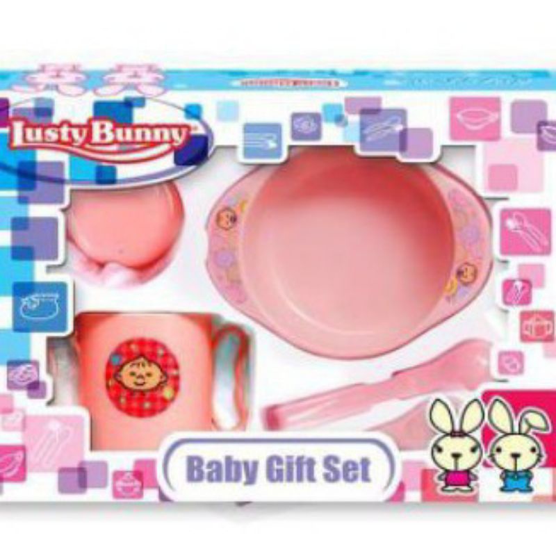 Lusty bunny feeding set -  tempat makan bayi set kecil