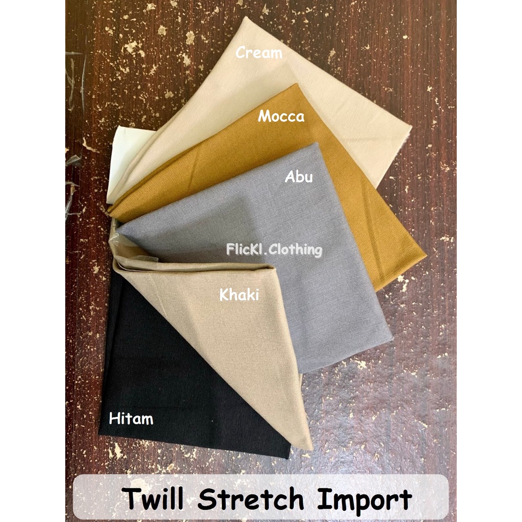 Bahan Kain Twill Stretch Import Twill Import Melar Katun Rollan