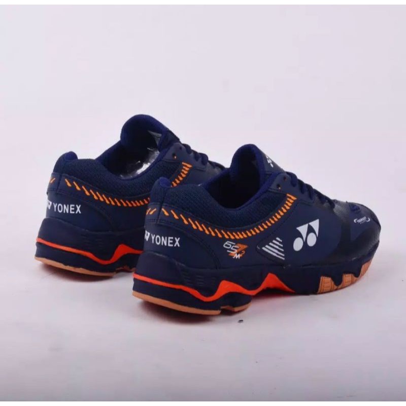 (COD) SEPATU OLAHRAGA BADMINTON YONEX MENS POWER CUSHION 6 Navy Orange