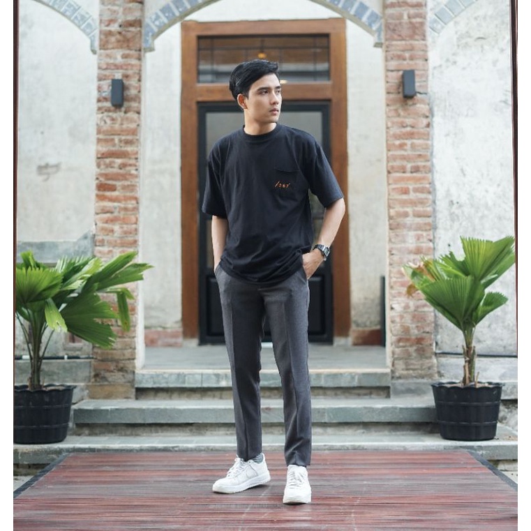 GOODETHICS - Dark Grey | Celana Bahan Formal Slimfit