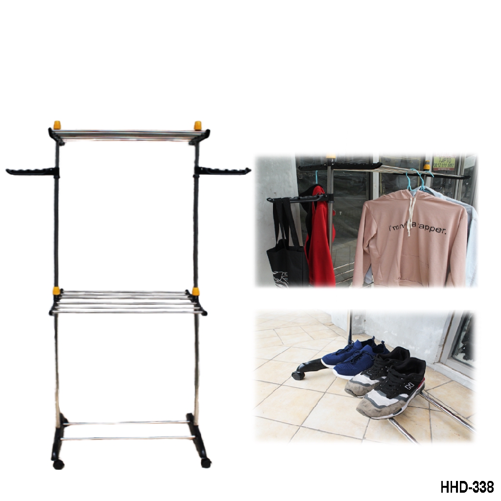 HHD-338 DOUBLE FOLD HANGER jemuran 2 tingkat gantungan baju outdoor