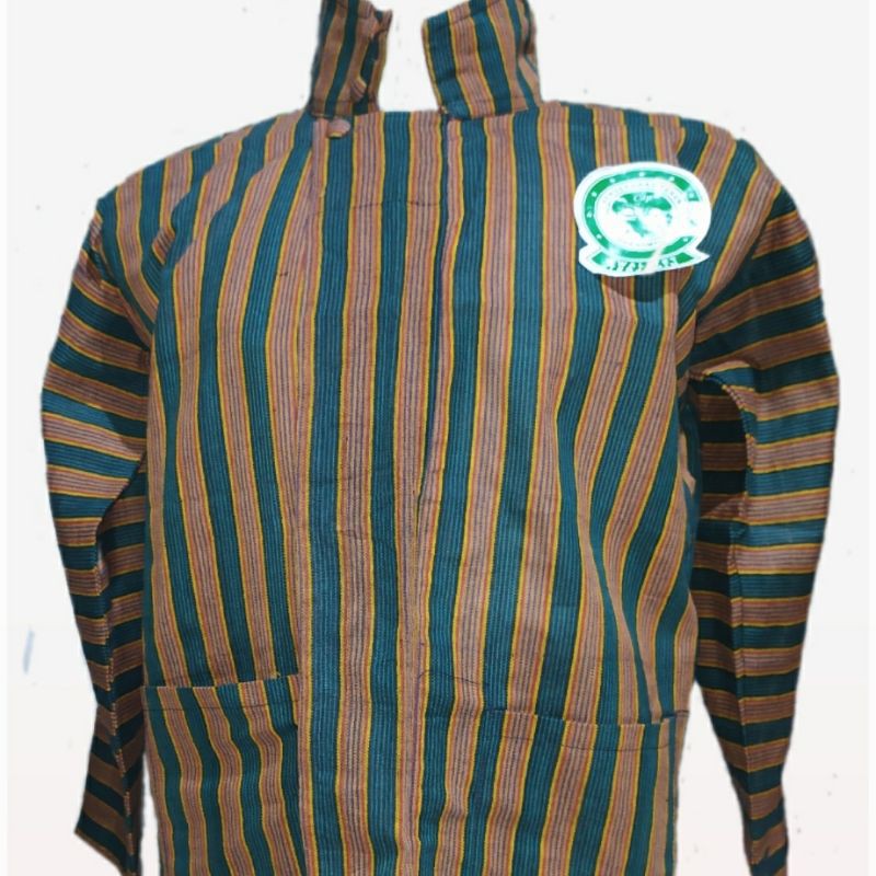 kebaya wanita COD baju surjan lurik Coklat hijau // baju adat jawa