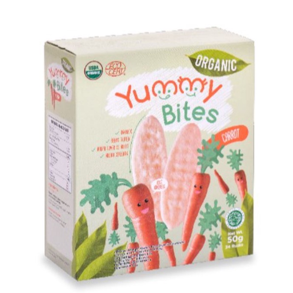 YUMMY BITES ORGANIC CARROT FLAVOR 50 GR