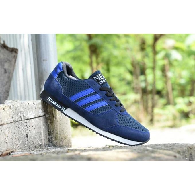 Sepatu Sport Casual Adidas Neo City Racer - Full Biru Navy - Pria