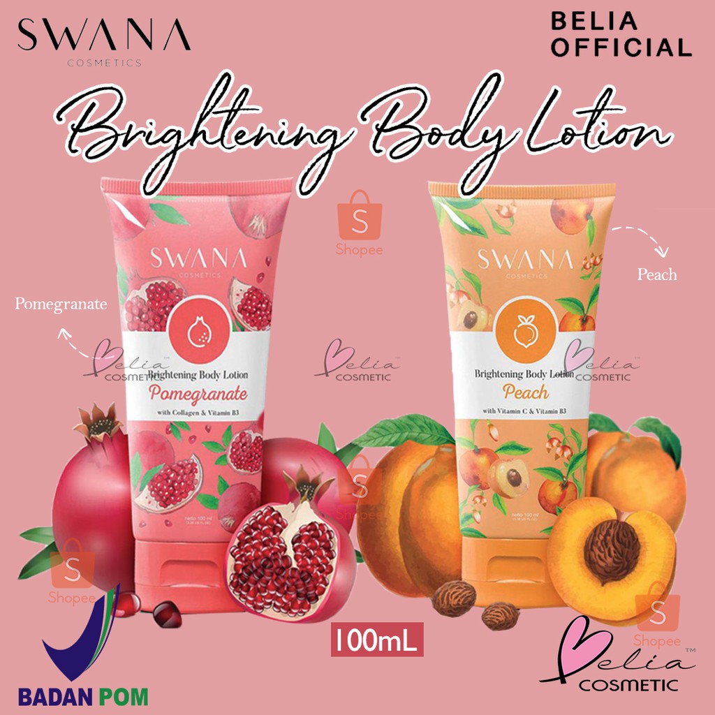 ❤ BELIA ❤ Swana Brightening Body Lotion 100mL BPOM by Hanasui