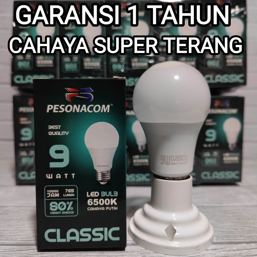 LAMPU LED PESONACOM CLASSIC BULB 9 Watt CAHAYA PUTIH 6500K