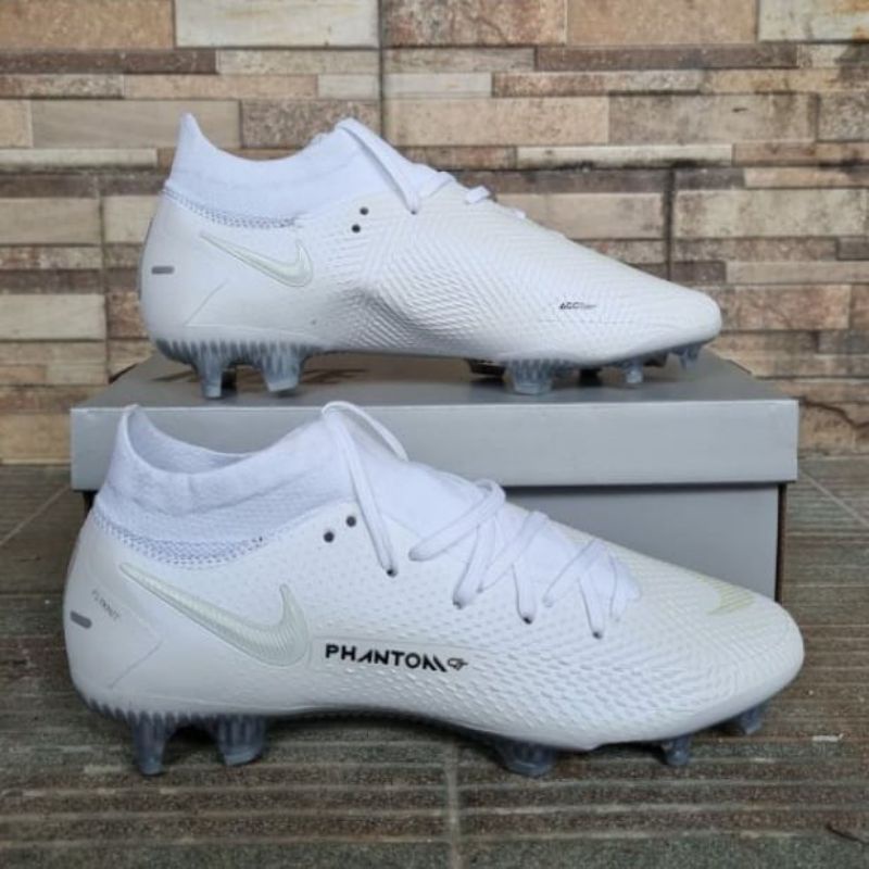 Sepatu Bola Nike Phantom GT High Elite Mid Full White Fg soccer