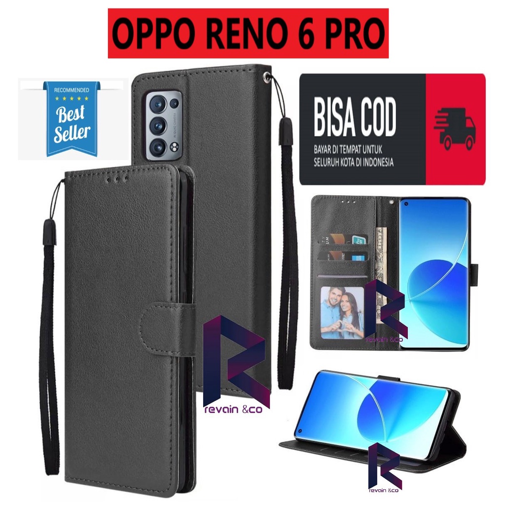 CASING NEW OPPO RENO 6 PRO FLIP WALLET LEATHER KULIT PREMIUM SARUNG BUKA TUTUP FLIP CASE OPPO RENO 6 PRO