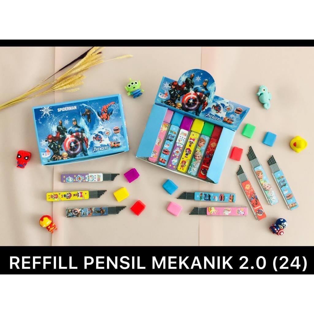 

LJK SHOP - REFILL PENSIL MEKANIK 2,0 KARAKTER KARTUN 1 PCS ISI 6 PENSIL