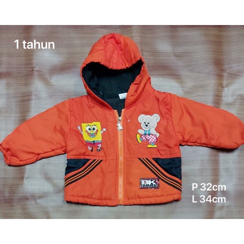 Jaket bayi balita 6bulan-5th topi karakter binatang lucu / jaket tahan angin