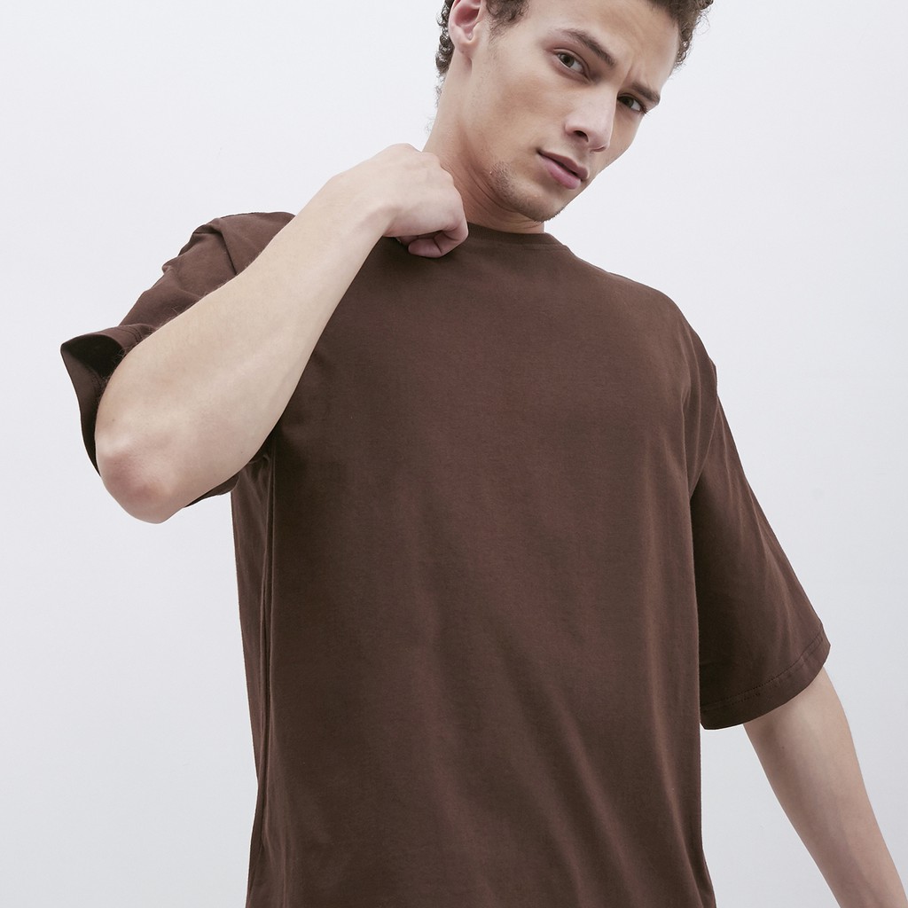 M231 T-Shirt Polos Oversized Pendek Coklat 1973C