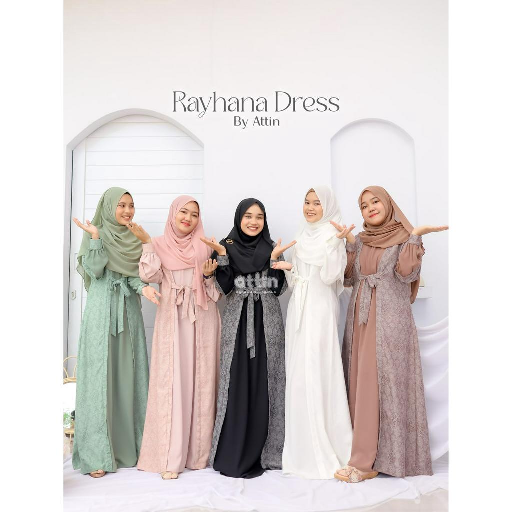 Rayhana Dress Gamis Harian Wanita Bahan Jacquard By Attin Gamis Pesta Mewah Elegant Dress Model Terb