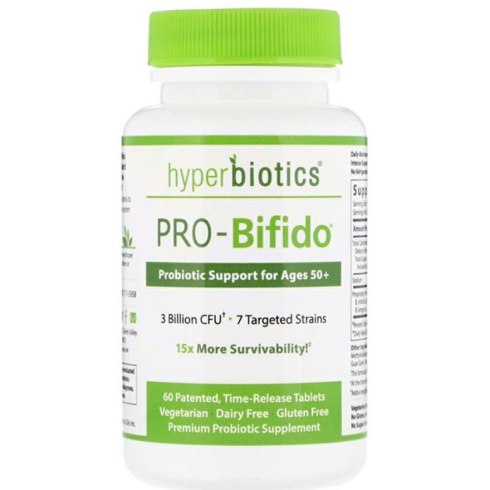 Hyperbiotics Pro Bifido Probiotic for Ages 50+ 60 caps probiotics 50+