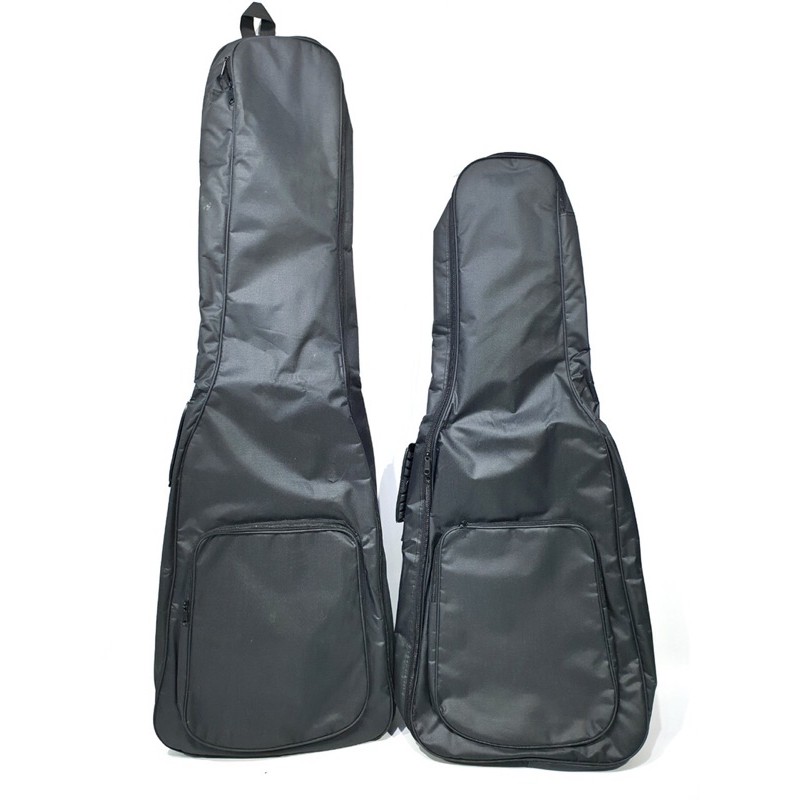 Tas Gitar dan Bass Elektrik Bahan KANVAS Dalam Busa Softcase Bisa Ransel Tenteng Gantung Semi Gigbag