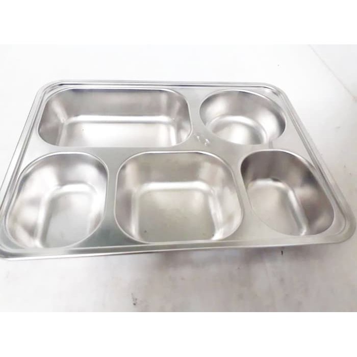 Piring Sekat Prasmanan Stainless / Nampan Sekat Food Tray Stainless