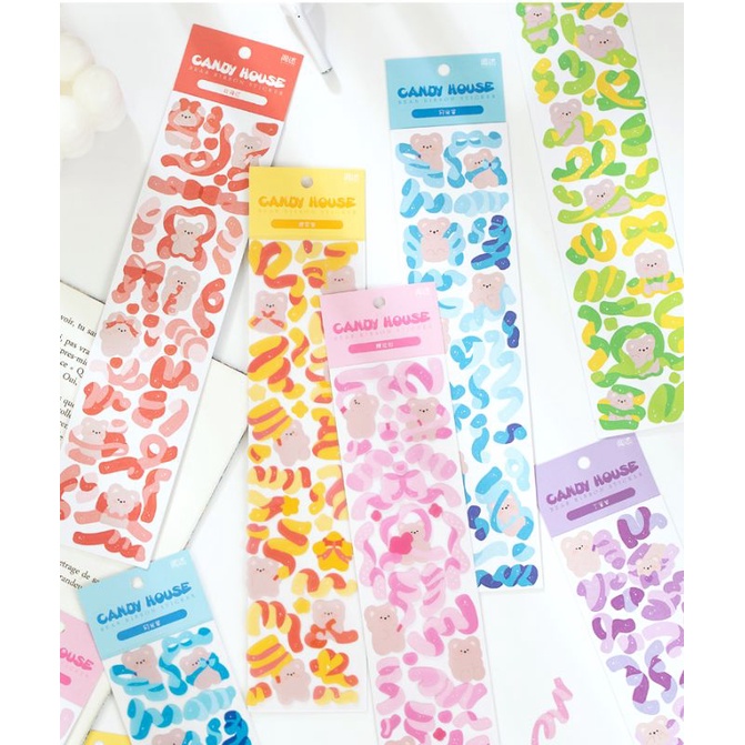 

candy house isi 2 pita deco journal scrapbook cute bear ribbon confetti