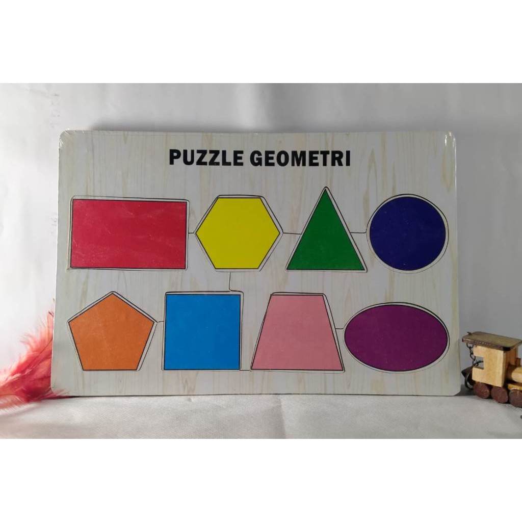 MAINAN EDUKASI. PUZZLE KAYU. PUZZLE GAMBAR GEOMETRI. Riens Collections