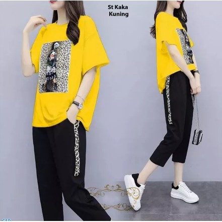 Realpict Gresa Set Ori Setelan Wanita Muslim Abg Remaja Setelan K KV829 Ec Stelan Set 2In1 Nara Na /