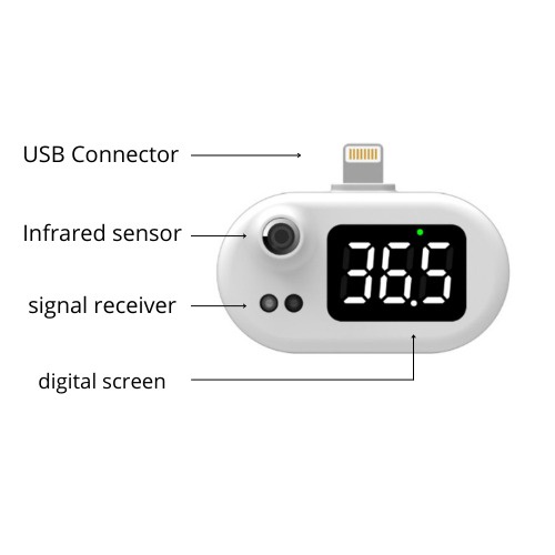 Thermometer Portable USB Mini Mobile Phone High-Precision Infrared Termometer