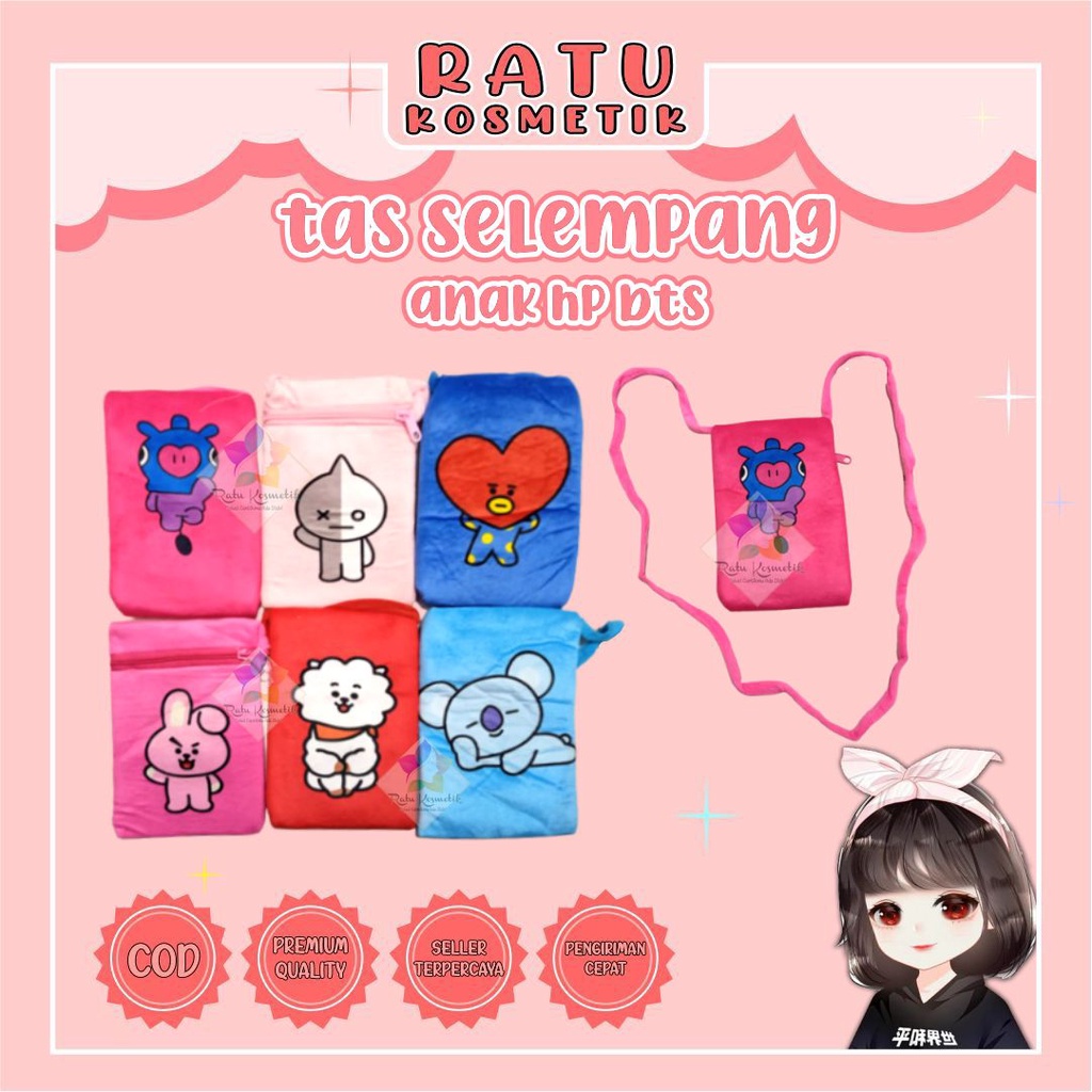 ❤ RATU ❤ Tas Anak Kain | Tas HP Selempang Karakter