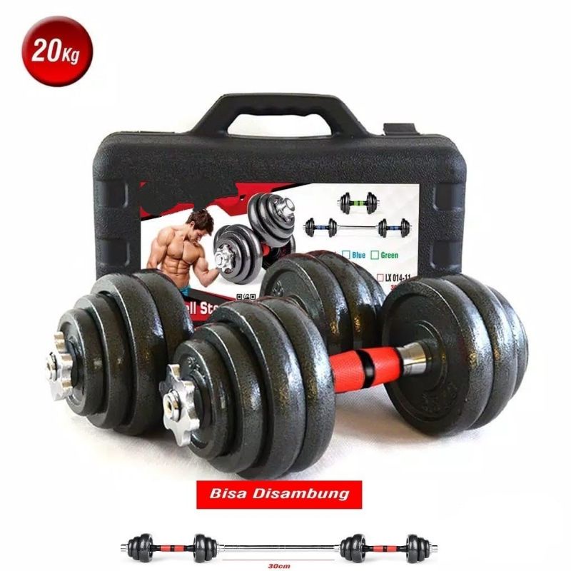 Promo Dumbell Barbel Set Max 20kg Tiang Angkat Besi 20kg Terlaris-4