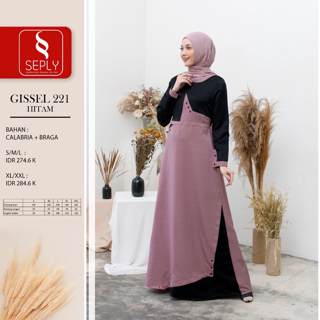 GAMIS TERBARU 2021 SEPLY GISSEL 221 HITAM