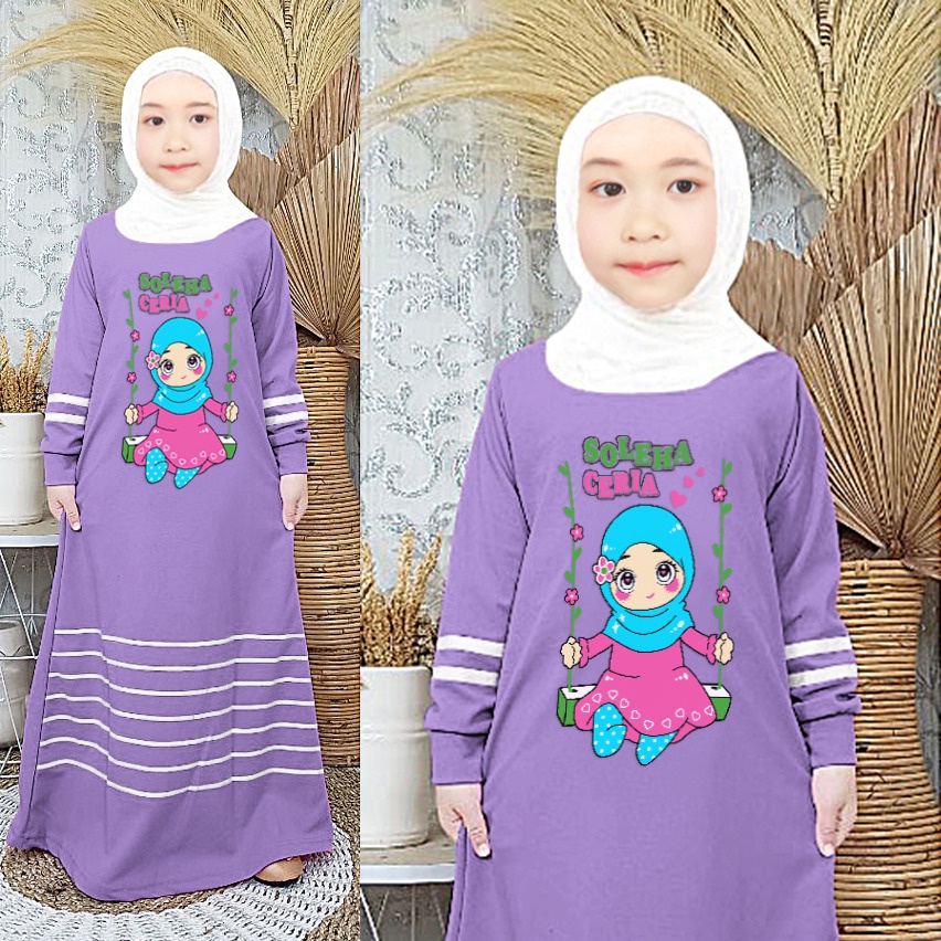 RILLO - CANTIK &amp; SOLEHA GAMIS DRESS ANAK 3-12 TAHUN