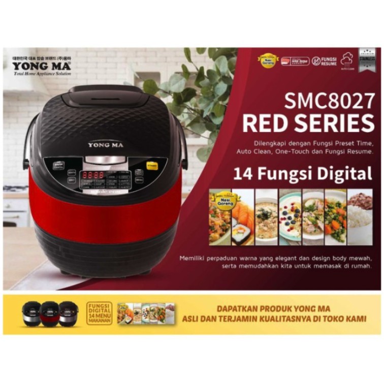 YONG MA Magic Com SMC 8027 Digital Rice Cooker 2L YONGMA SMC8027 - Garansi Resmi( HARGA PROMO )