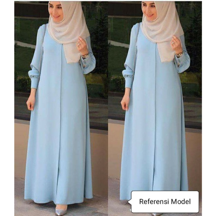 Gamis Modern Dress Busui Friendly Blue Sky