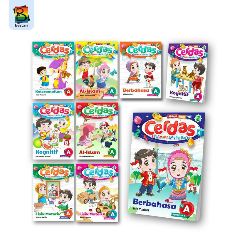 Buku paket PAUD /TK  Cerdas steam & loose part isi 9 buku-bonus tas disetiap paketnya