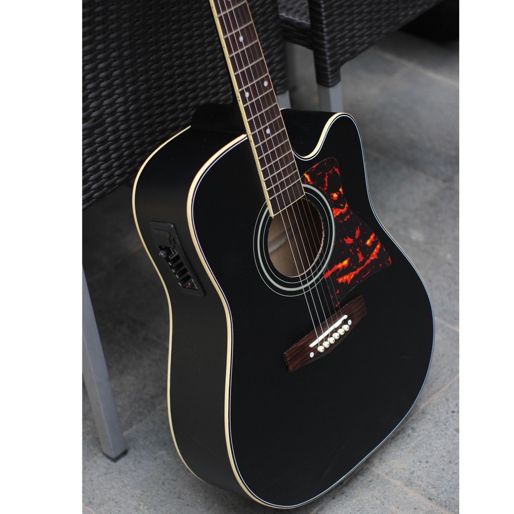 Gitar Akustik JUMBO Blackdoff Dreadnought Equalizer7545R include senar cadangn dan tas