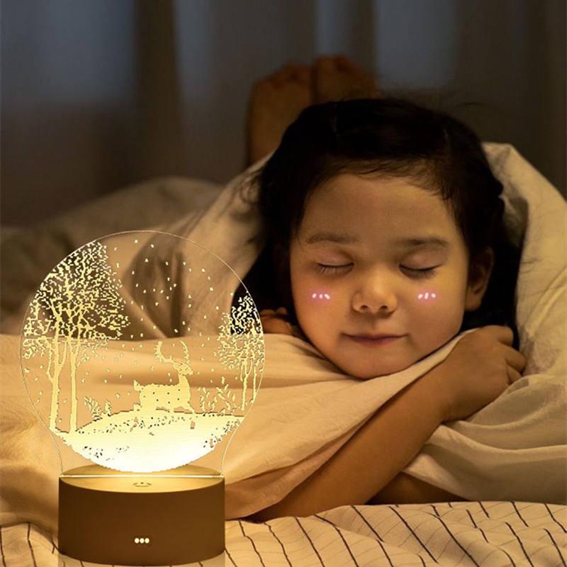 Lampu Meja Lampu Tidur LED 3D Acrylic Cocok untuk hadiah anak 3D karakter teddy bear dan Love Lampu meja Kamar tidur 3D Lamp Acrylic USB LED Night Light Xmas Party Wedding Decoration Night Light Home Gift Unicorn Heart Neon Lamp New Year Gifts