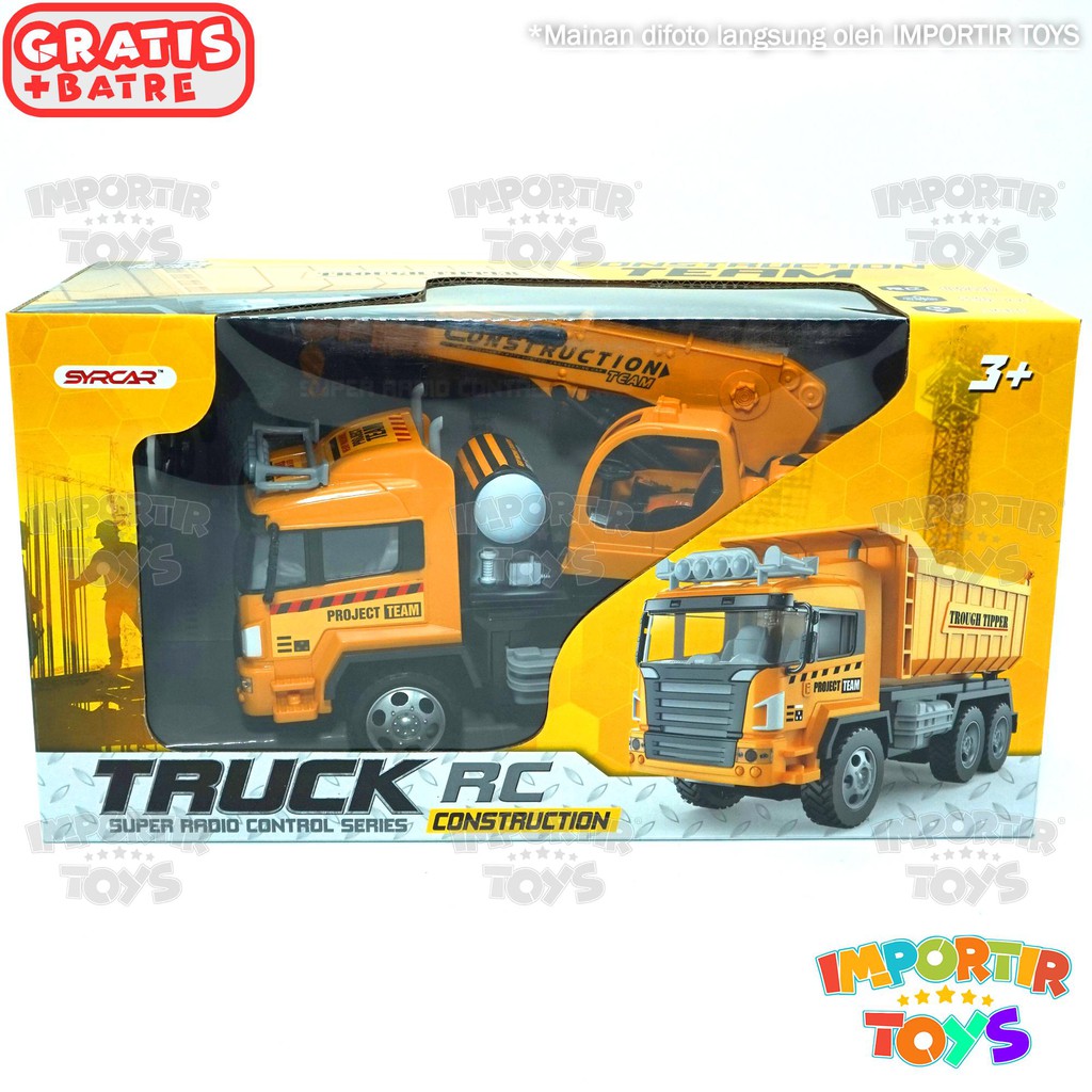 MAINAN MOBIL  SUPER REMOTE CONTROL TRUK &quot;CONSTRUCTION&quot; (LAMPU + BATERAI CHARGE)  BERKUALITAS TINGGI