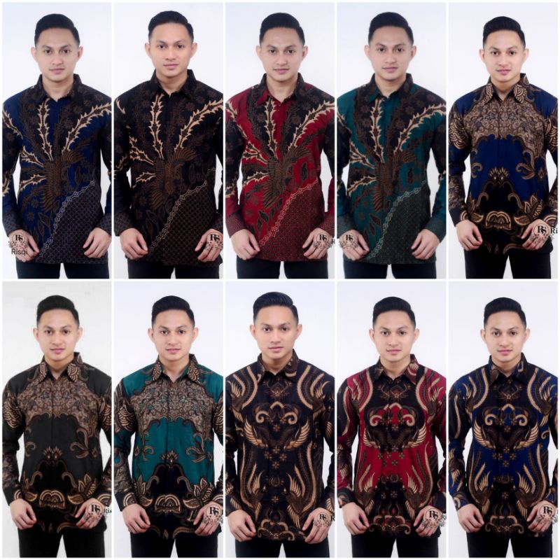 Kemeja batik lengan panjang size m l xl xxl xxxl