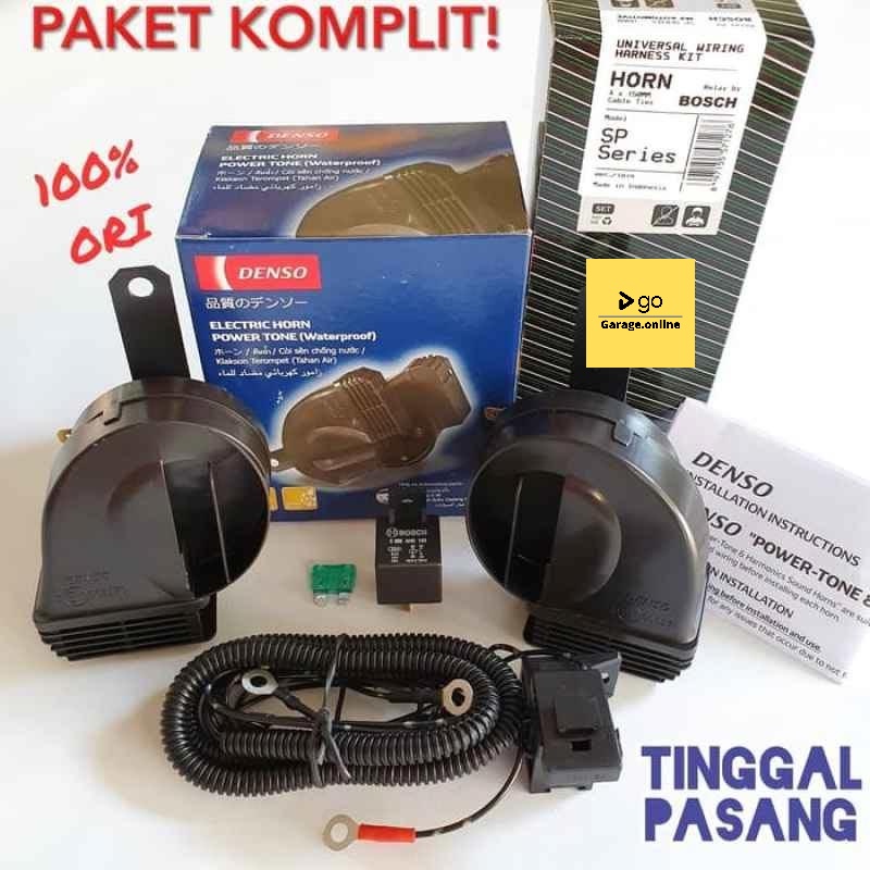 PAKET KOMPLIT Klakson Keong DENSO Waterpoof TAHAN AIR Original + KABEL RELAY SET BOSCH TERMURAH