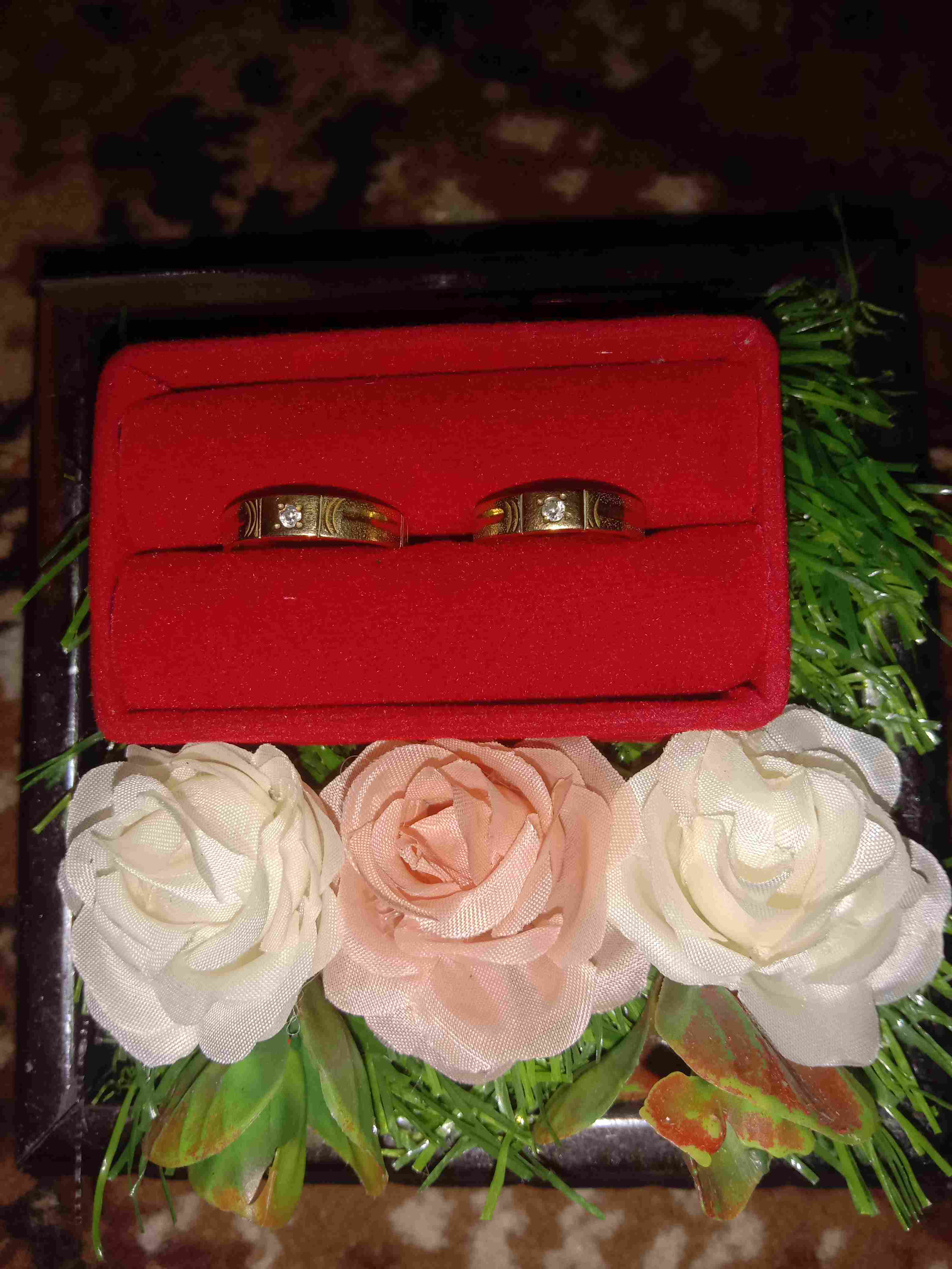 Tempat Cincin Ring Bearer Frame Ringbox Dengan Mika Rumput